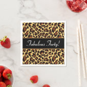 Serviette En Papier Gold Black Leopard Fabuleux 40 Anniversaire A10 (En situation)