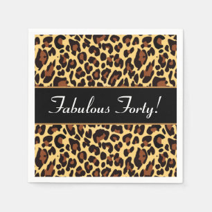 Serviette En Papier Gold Black Leopard Fabuleux 40 Anniversaire A10