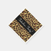 Serviette En Papier Gold Black Leopard Fabuleux 40 Anniversaire A10 (Coin)