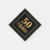 Serviette En Papier Gold Black Modern 50 & Fabuleuse fête d'anniversai (Coin)