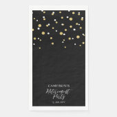 Serviette En Papier Gold & Black Style Confetti Retraite Party (Devant)