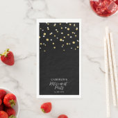 Serviette En Papier Gold & Black Style Confetti Retraite Party (En situation)