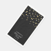 Serviette En Papier Gold & Black Style Confetti Retraite Party (Coin)