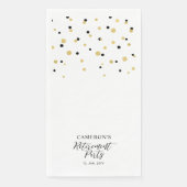Serviette En Papier Gold & Black Stylish Script Confetti Soirée (Devant)