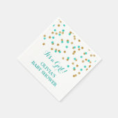 Serviette En Papier Gold Blue Aqua Turquoise Confetti Baby shower (Coin)