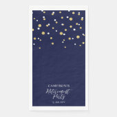 Serviette En Papier Gold & Blue Design Confetti Retraite Party (Devant)