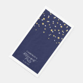 Serviette En Papier Gold & Blue Design Confetti Retraite Party (Coin)