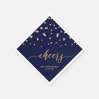 Gold & Blue Hexagon Confetti Soirée personnalisée