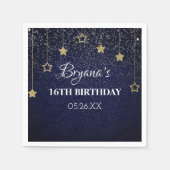 Serviette En Papier Gold Blue Prom Under Stars Starry Night Anniversai (Devant)