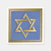 Serviette En Papier Gold Blue Star de David Art Panel (Devant)