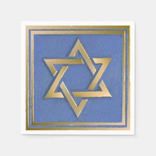 Serviette En Papier Gold Blue Star de David Art Panel (Devant)