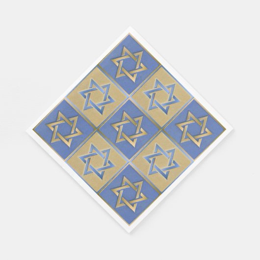 Serviette En Papier Gold Blue Star de David Art Panels (Coin)