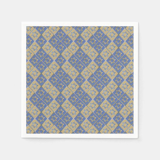Serviette En Papier Gold Blue Star de David Art Panels (Devant)