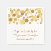 Serviette En Papier Gold Bokeh Mariage personnalisé serviettes (Devant)