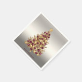 Serviette En Papier Gold Burgundy sapin de Noël Holiday Napkin (Coin)