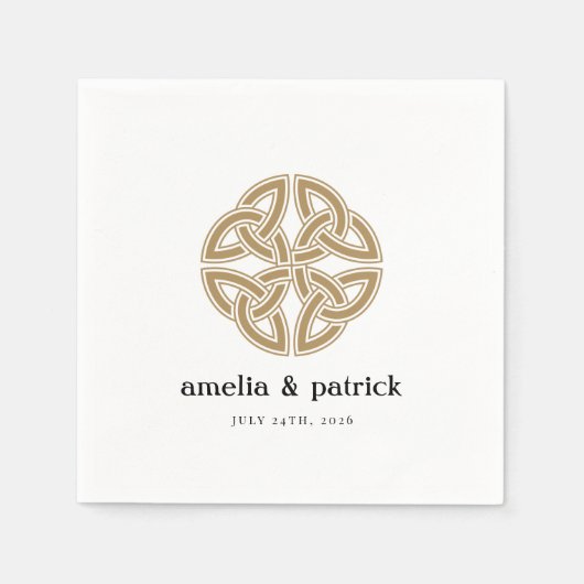 Serviette En Papier Gold Celtic Mariage irlandais (Devant)