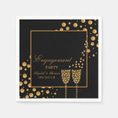 Serviette En Papier Gold Champagne Bubbles (Devant)