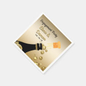 Serviette En Papier Gold Champagne Bubbles Engagement Party Paper (Coin)