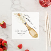 Serviette En Papier Gold Champagne Engagement Party Papier Napkin (En situation)