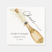 Serviette En Papier Gold Champagne Engagement Party Papier Napkin (Devant)