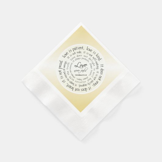 Serviette En Papier Gold Christian Love est Mariage patient serviettes (Coin)