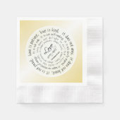Serviette En Papier Gold Christian Love est Mariage patient serviettes (Devant)