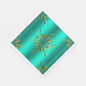 Serviette En Papier Gold Christmas Star sur Turquoise (Coin)