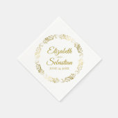 Serviette En Papier Gold Circle Filigree Élégant Mariage simple (Coin)