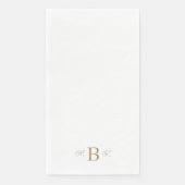 Serviette En Papier Gold Combo Police Monogramme Mariage blanc (Devant)