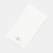 Serviette En Papier Gold Combo Police Monogramme Mariage blanc (Coin)