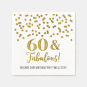 Serviette En Papier Gold Confetti 60 & Fabuleuses serviettes d'anniver (Devant)