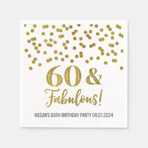 Serviette En Papier Gold Confetti 60 & Fabuleuses serviettes d'anniver