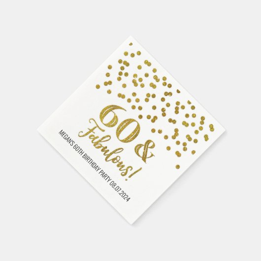 Serviette En Papier Gold Confetti 60 & Fabuleuses serviettes d'anniver (Coin)