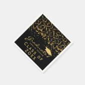 Serviette En Papier Gold Confetti Classe noire de 2022 Graduation (Coin)