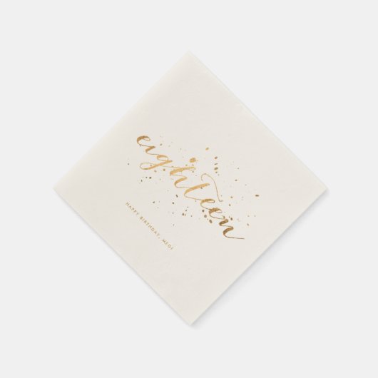 Serviette En Papier Gold Confetti Dix-huit ans fête d'anniversaire Ecr (Coin)
