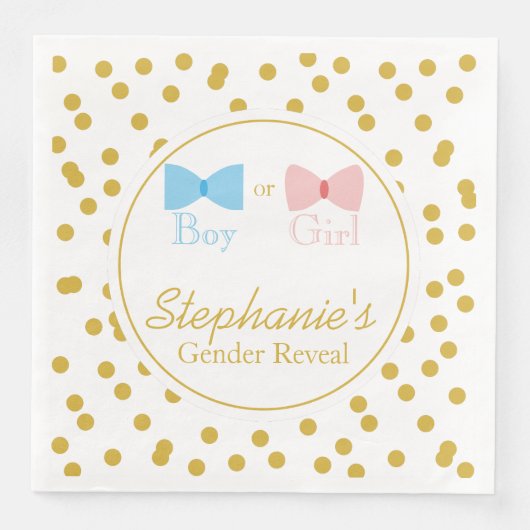 Serviette En Papier Gold Confetti Genre Reveillez Cravate Bow et Bow (Devant)