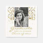 Serviette En Papier Gold Confetti Graduate Photo (Devant)