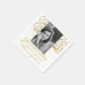 Serviette En Papier Gold Confetti Graduate Photo (Coin)