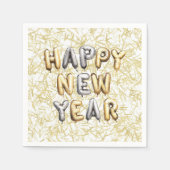 Serviette En Papier Gold Confetti Grey Happy New Year (Devant)