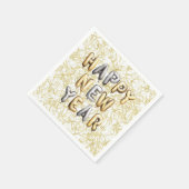 Serviette En Papier Gold Confetti Grey Happy New Year (Coin)