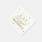 Serviette En Papier Gold Confetti Manger Boire et être marié (Coin)