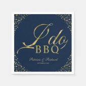 Serviette En Papier Gold Confetti Navy Blue I Do BBQ Engagement Party (Devant)