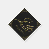 Serviette En Papier Gold Confetti Noir I Do BBQ (Coin)