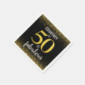 Serviette En Papier Gold confetti noir nom personnalisé 50 et fabuleux (Coin)