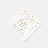 Serviette En Papier Gold Confetti Personnalisé 50e fête d'anniversaire (Coin)