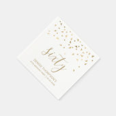 Serviette En Papier Gold Confetti Personnalisé 60e fête d'anniversaire (Coin)