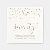 Serviette En Papier Gold Confetti Personnalisé 70e anniversaire fête (Devant)