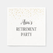 Serviette En Papier Gold Confetti Retraite Party Napkins (Devant)