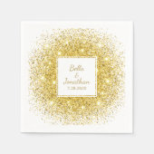 Serviette En Papier Gold Confetti Romantique Élégant mariage personnal (Devant)