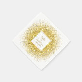 Serviette En Papier Gold Confetti Romantique Élégant mariage personnal (Coin)